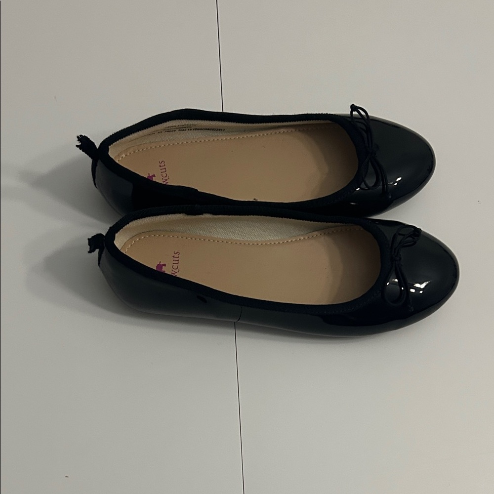 NWOT Crewcuts Black Patent Formal Ballet Flats with Bow